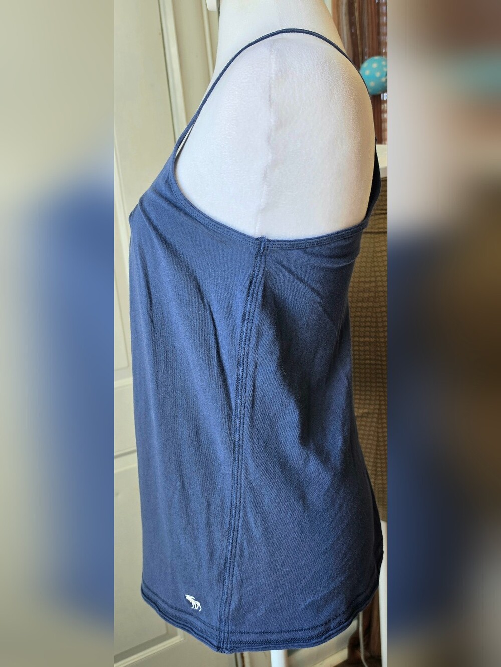 Y2K Vintage Abercrombie & Fitch Pleated Scoop Neck Babydoll Tank Womens M Blue - Picture 3 of 13